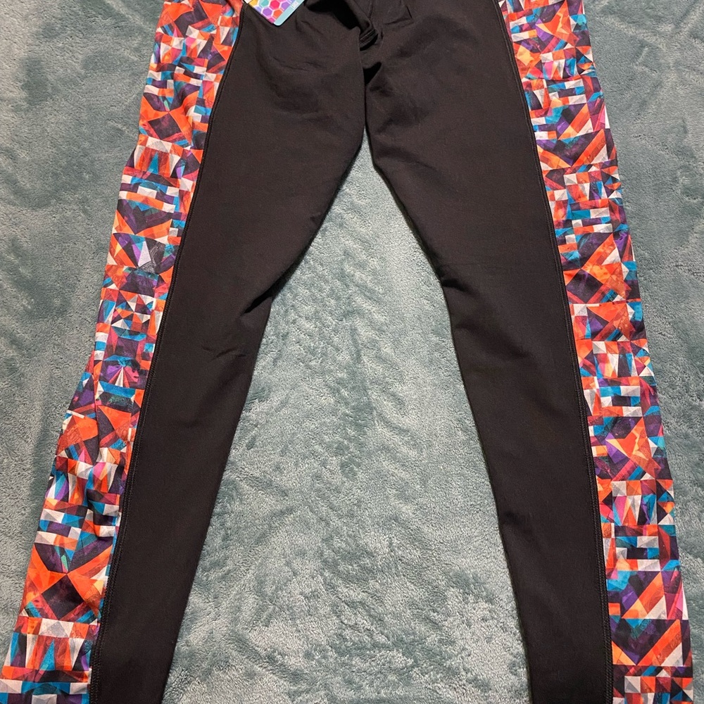 LuLaRoe Black and Multicolor Geometric Leggings